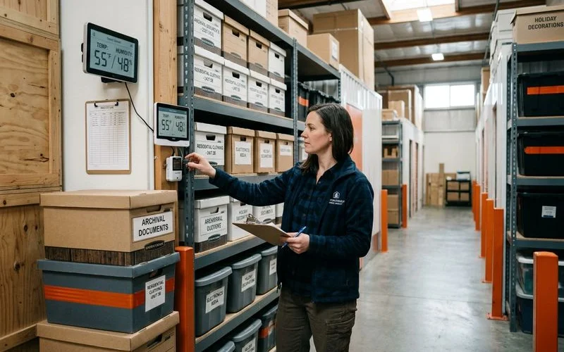 Climate-controlled storage warehouse