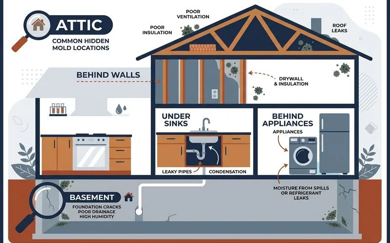 Common hidden mold locations