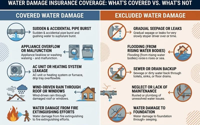 Covered vs excluded water damage scenarios