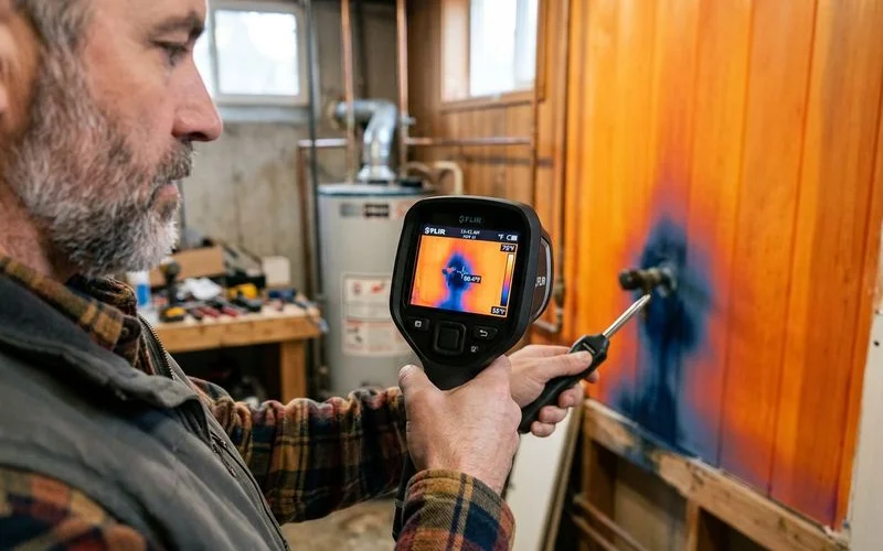 FLIR thermal image of a hidden leak