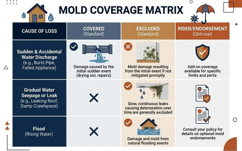 Mold coverage matrix