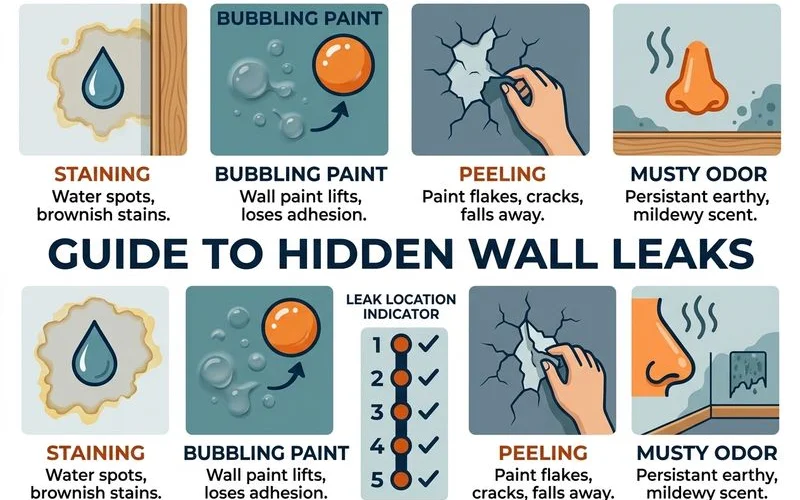 Visual catalog of hidden leak signs