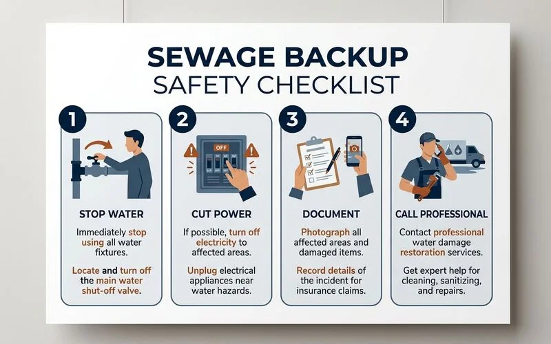 Sewage backup safety checklist