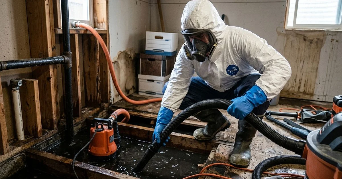 HAZWOPER technician handling Category 3 contamination