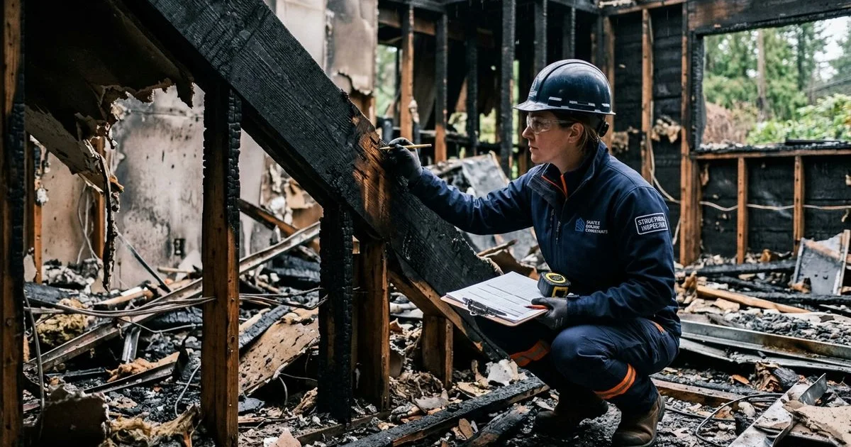 Structural assessment of fire-damaged home