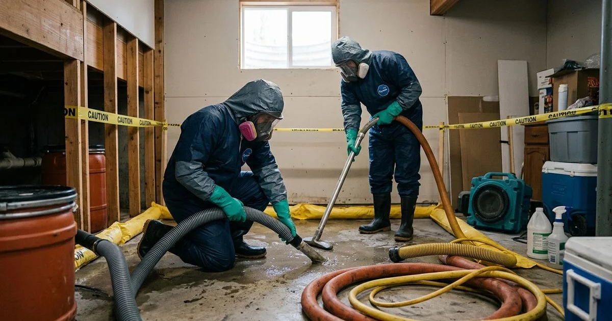 HAZWOPER team performing sewage cleanup