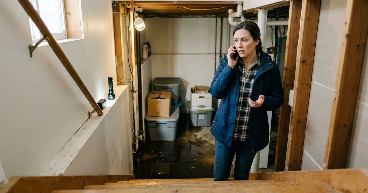 Homeowner calling for sewage cleanup professionals