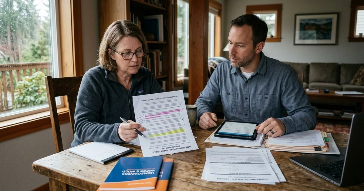 Reviewing insurance policy for mold coverage