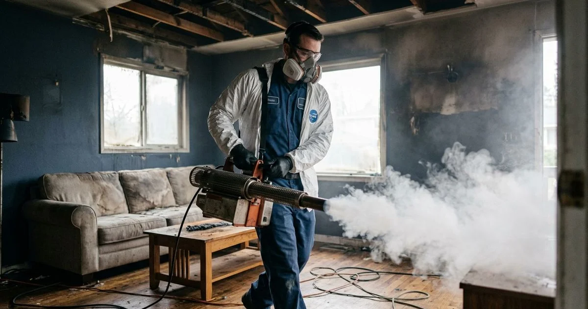 Thermal fog treatment for smoke odor