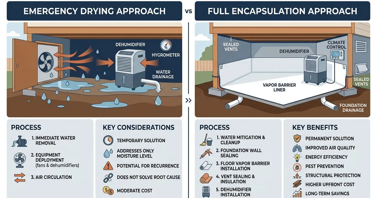 Drying vs encapsulation comparison