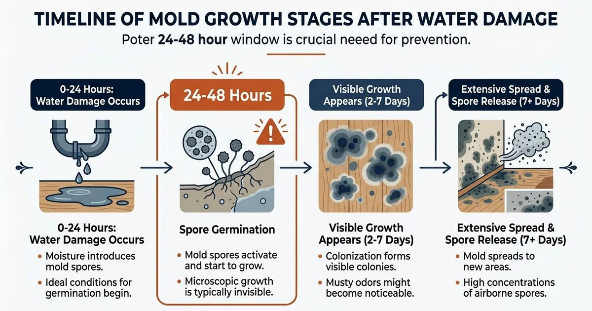 Mold growth timeline after water damage